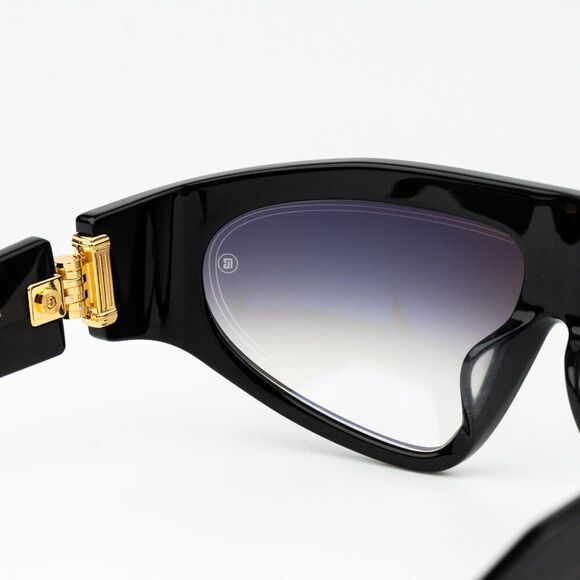 Balmain Women Sunglasses Titanium Black Gold Grey Gradient Wraparound B-ESCAPE main image 5